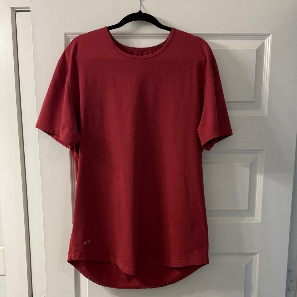 BYLT Basics Men's Deep Red Crew Neck Tee